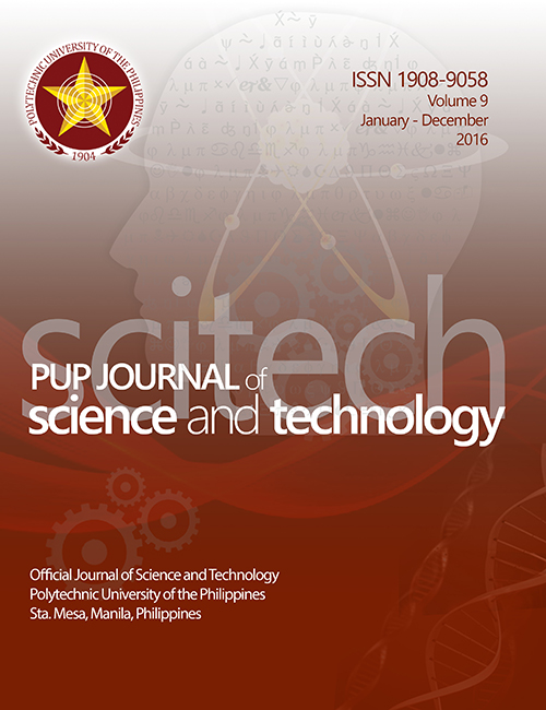 PUP Journal of Science and Technology 2016 Volume 9 Issue 1